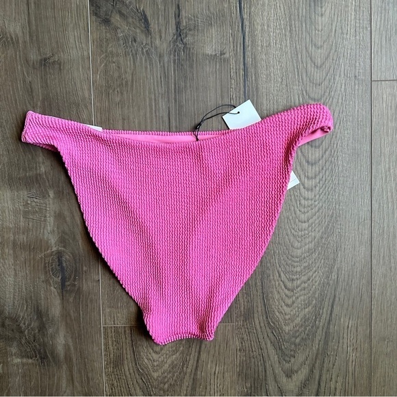 NWT Veronica Beard Marau Crinkle Bikini Bottom Pink Sherbet - Size Large - Picture 7 of 10